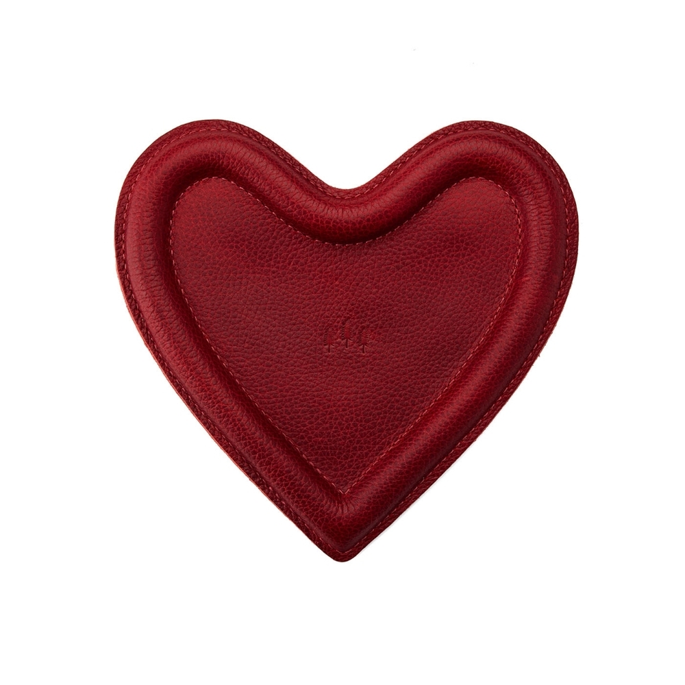 Portland leather Crush Trinket Tray (Chili Red)